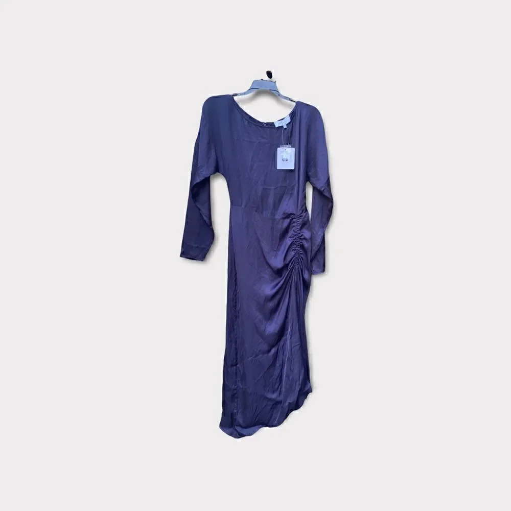 L'ACADEMIE Long Sleeve Midi Dress In Navy Sz S NWT